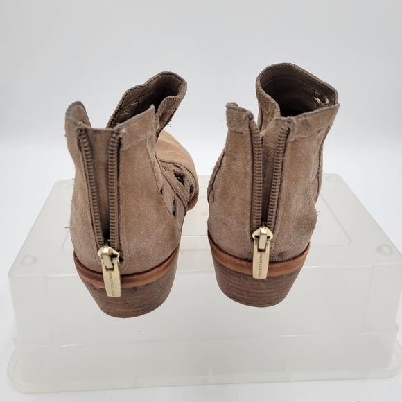 Womans Vince Camuto Peera Brown Suede Ankle Booties Back Zipper S 8 - Picture 4 of 13
